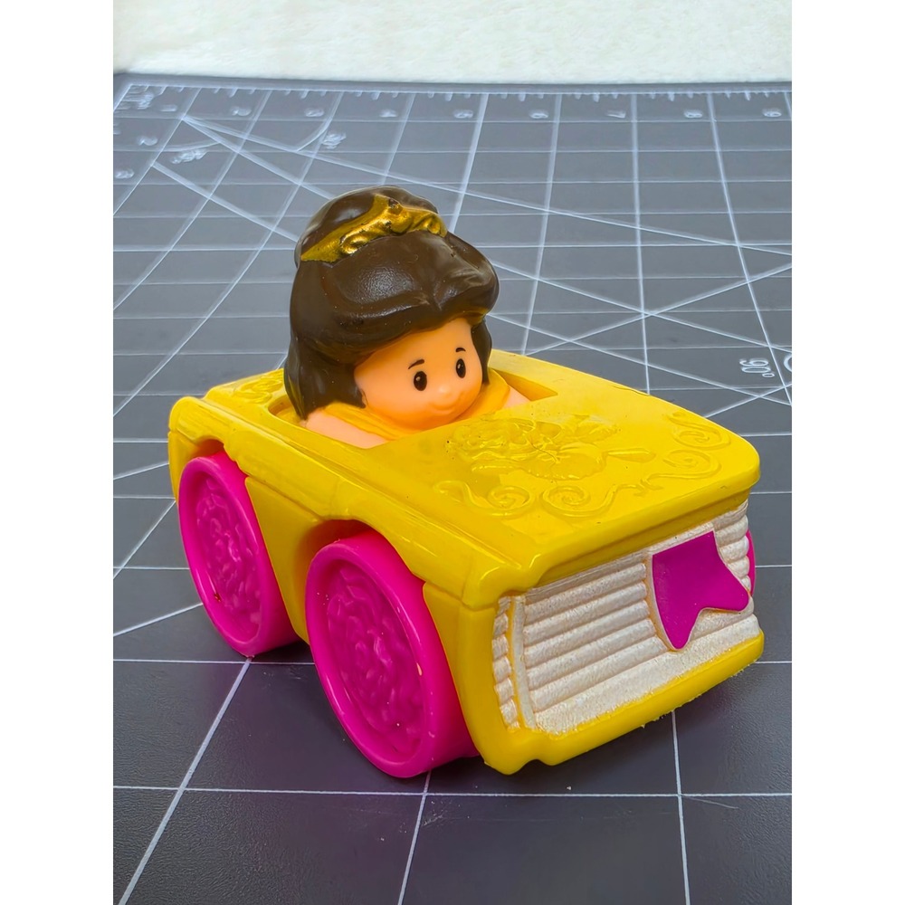 Fisher Price Little People Disney Princess Belle Wheelies Yellow Book Car DTL67